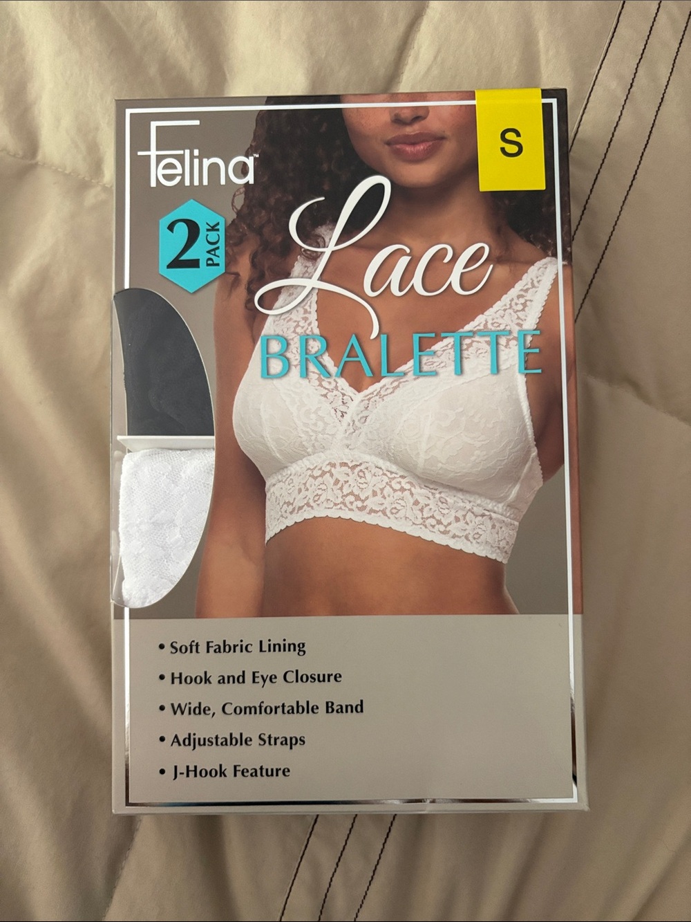 Felina Lace Bralette - White (2 Pack) Small